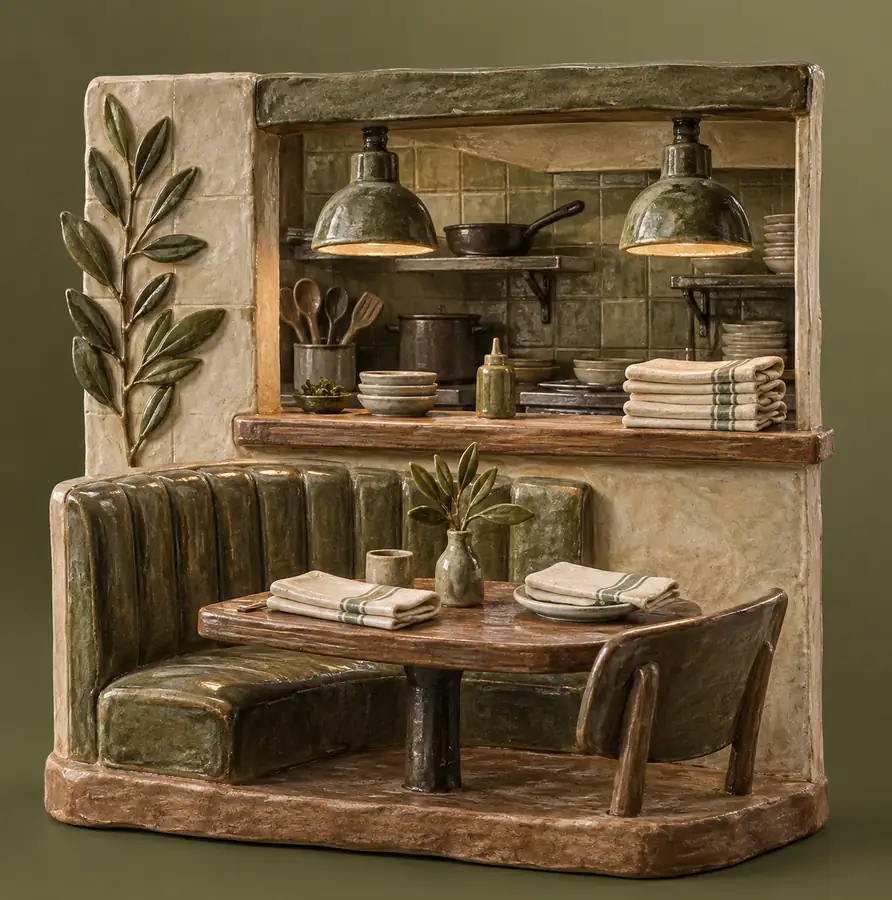 Illustration of restaurants equipment and workspace